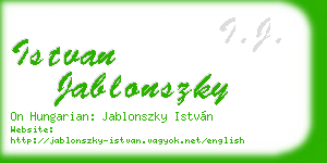 istvan jablonszky business card